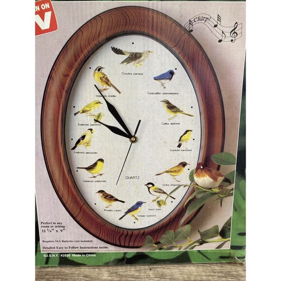 Song Birds of the World Singing Bird Clock Different Song Sound Every Hour - Picture 6 of 6